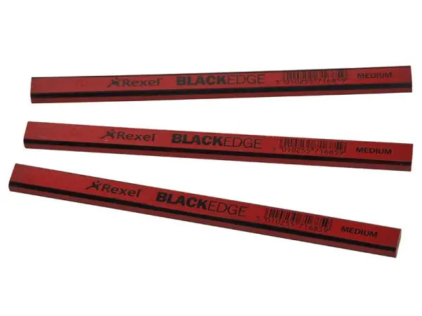 Blackedge Crayons de Charpentier, Rouge Moyen - Lot de 12