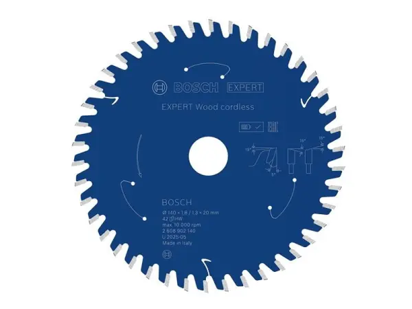 Bosch EXPERT Cordless Circular Saw Blade for Wood - 140 x 20mm x 42T