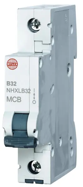 Wylex 32A B-커브 단극 MCB, DIN 레일 장착형