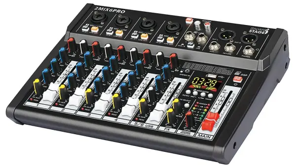 Italian Stage 6-Channel Stereo Audio Mixer with DSP MultiFX