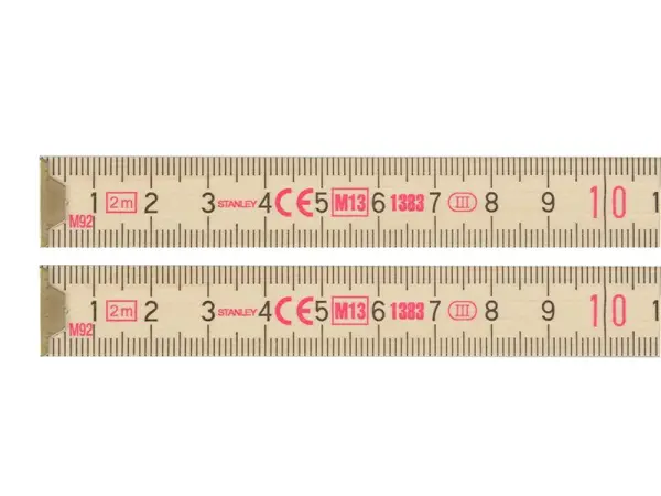 STANLEY Régua de Dobrar em Madeira 2m, Madeira Nobre com Juntas em Latão