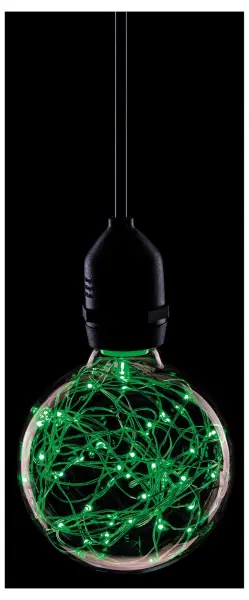 PRO-LITE 1.7W Star Effect LED Globe Bulb, G95, E27, Non-Dimmable - Green