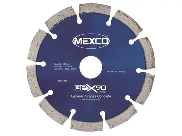 MEXCO GPX90 - Lame diamant béton 125 x 22mm