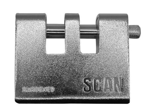 Scan Twin Slot Armoured Padlock 90mm, Brass & Steel, Key Retaining