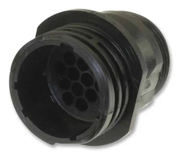 TE Connectivity 4 Way Pin Receptacle Housing, Black, Nylon