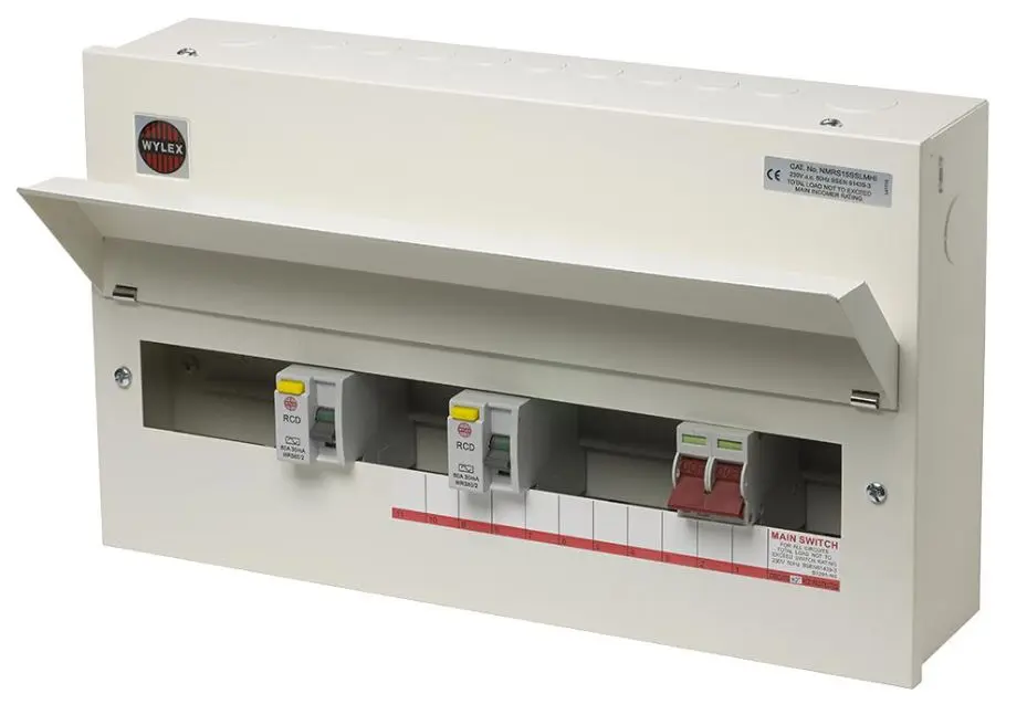 WYLEX 15-Way Split Load Consumer Unit, Metal, 100A, 2x 80A RCDs