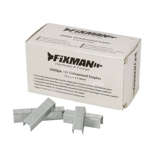 Fixman Pontas Galvanizadas 10J, 11.2 x 12 x 1.17mm, Embalagem 5000un