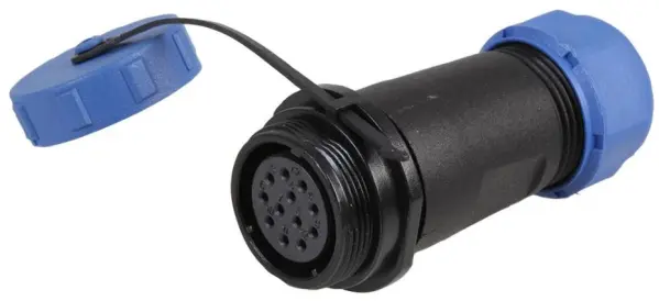 PRO ELEC Socad Inlíne, 12 Phól Connector Ciorclach Snáithithe, 7-12mm, IP68
