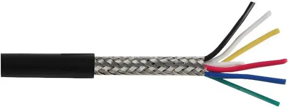 PRO ELEC - Câble blindé 6 brins 0,2mm, Noir, 100m