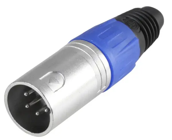 Pro-Signal Connecteur XLR mâle 4 pôles Bleu
