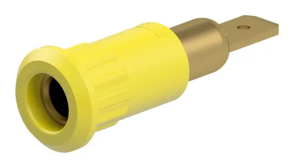 STAUBLI 4mm Socket, Metal, 25A, Quick Connect, Panel Fit - Yellow