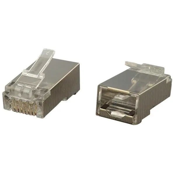 Speedy RJ45 Cat6a Shielded Feedthrough Plugs, Pack of 100