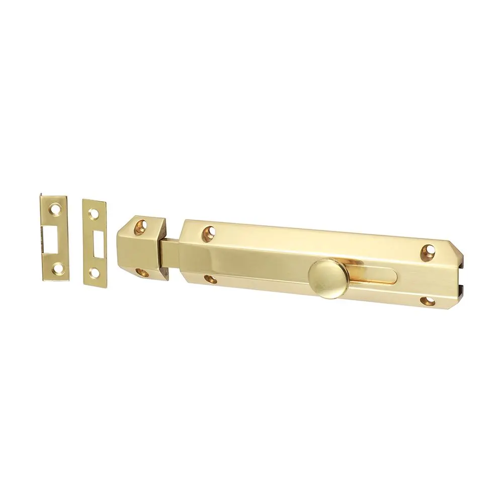 Timco Flat Section Bolt - Polished Brass, 150 x 35mm