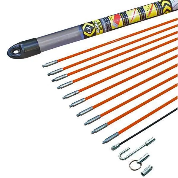 CK TOOLS MightyRod Cable Rod Set, 10m, Zinc Plated Steel