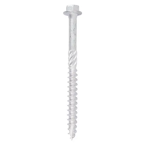 Timco Heavy Duty Timber Screws, Hex Head, Exterior, Silver (8.0 x 75mm, 10 Pack