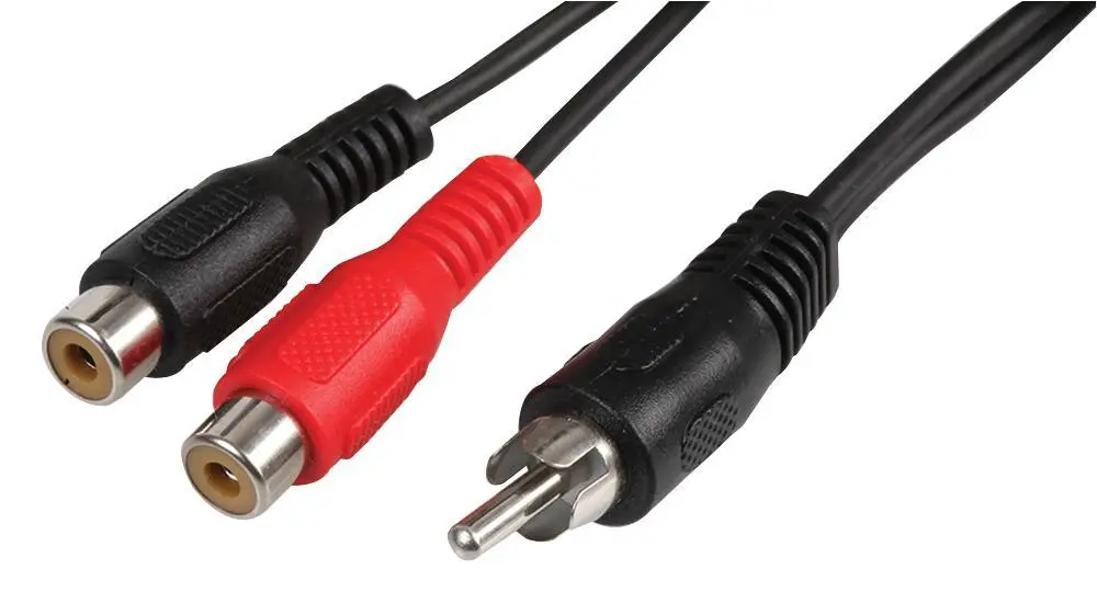 ELECTROVISION RCA 메일 투 트윈 페미널 케이블, 230mm 블랙