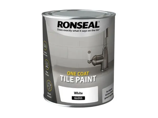 Ronseal ワンコートタイルペイント ホワイトグロス 750ml