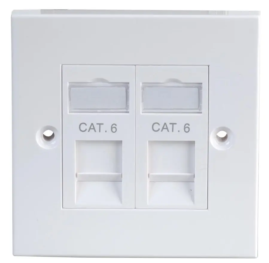 KAUDEN 1-Gang Dvojité RJ45 Cat6 Kryt, Bílý