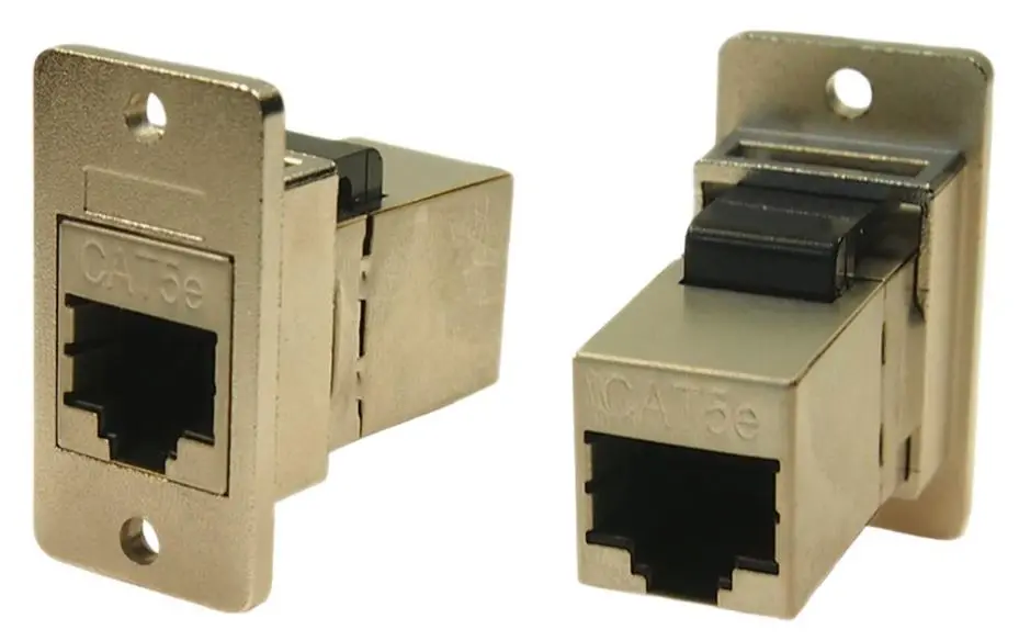 CLIFF Cat5e RJ45 Slim Feedthrough Connector, Nickel Frame