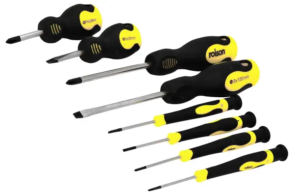 Rolson 8-Piece Screwdriver Set, CrV Steel