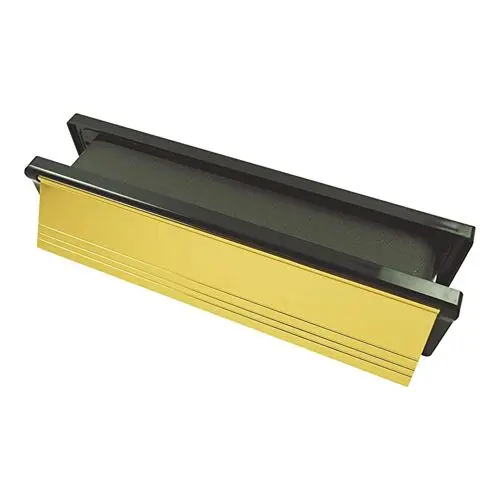 Timco Intumescent Letterbox, Polished Gold & Black, 272 x 70mm