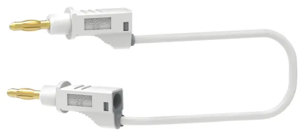 MULTICOMP PRO 4mm Stacking Banana Plug to Plug Patchcord - White 500mm