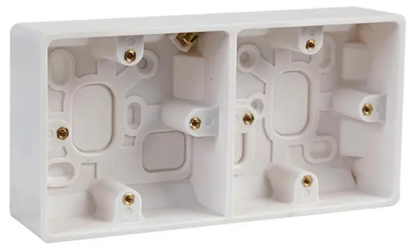 BG Scatola Doppia Superficie, Profondità 37mm, Bianca