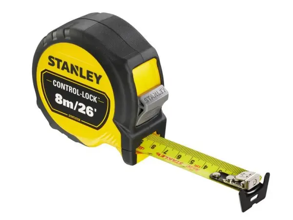 STANLEY Metro a Nastro Pocket Control-Lock, 8m/25 piedi, Larghezza 25mm