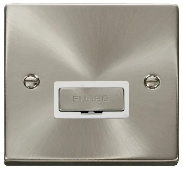 Deco Series Fused Connection Unit 13A Satin Chrome 1 Gang