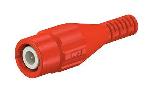 STAUBLI BNC Krimpovací konektor, 50 Ohm, dotykově chráněný červený, pro kabel R