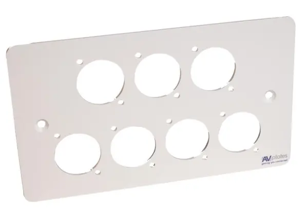 AVPLATES Placca Parete 2 Gang con 7x D-Shell, Bianco, 86x146mm