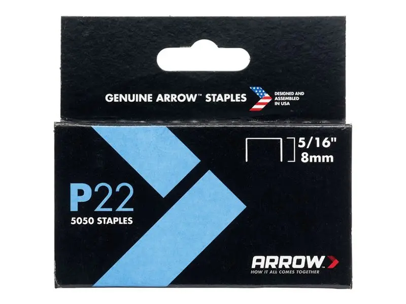 Arrow P22 Staples 8mm (5/16in), Box of 5050