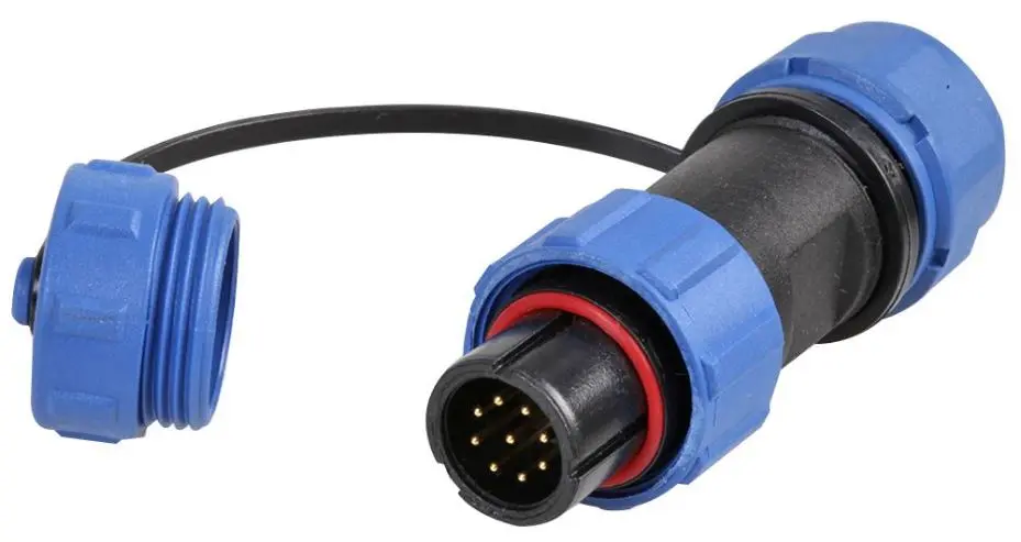 PRO ELEC 9-Pole Circular Plug, IP68, 5-8mm Cable, Nylon
