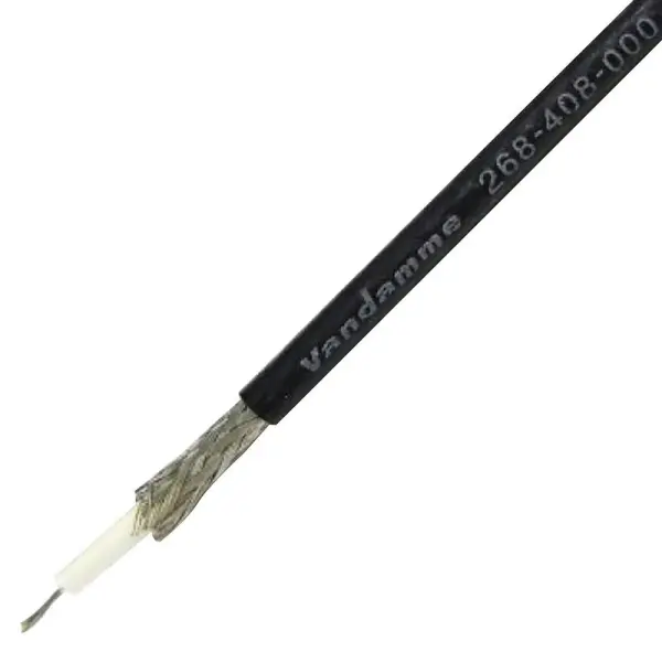 Van Damme Miniature 75 Ohm Plasma Grade Coaxial Cable, 100m Reel - Black