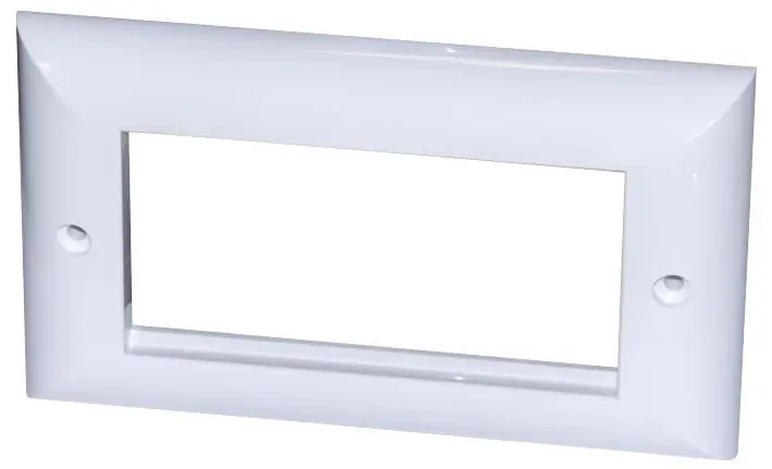 Connectix - Plaque de finition 2 postes 4 modules, Blanc brillant