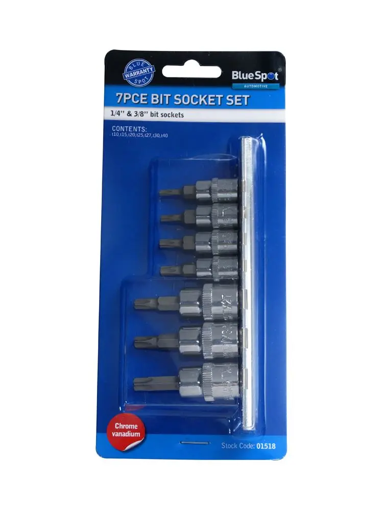 Blue Spot Tools 7-Piece 1/4 & 3/8 Torx Socket Set (T10-T40)