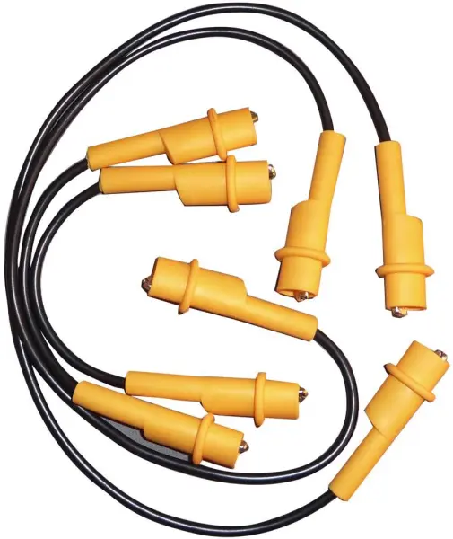 KEWTECH Distribution Board Test Jump Leads Yellow/Black - Pack of 4