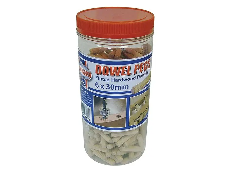 Faithfull Drážkované dřevěné kolíčky 30 x 6mm (Kbelík 300 ks)