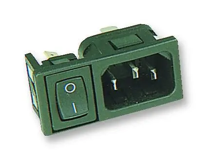 BULGIN IEC C14 כניסת חשמל, 250V, 15A, כולל מתג ומחזיק פיוז