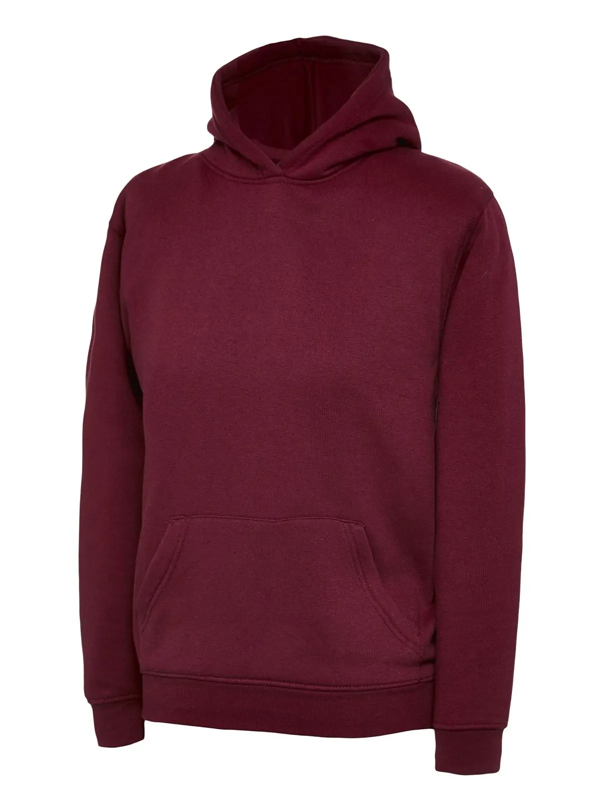 Uneek Kids' Hooded Sweatshirt - Maroon - Size 5/6 Years