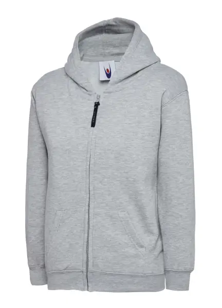 Uneek Kinderen Classic Zip Hoodie, 50% Polyester 50% Katoen, Antraciet Grijs, 5