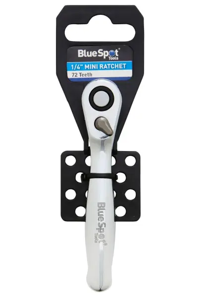 Mini Llave de Carraca Blue Spot Tools 1/4'', 72 Dientes, Cromo Vanadio
