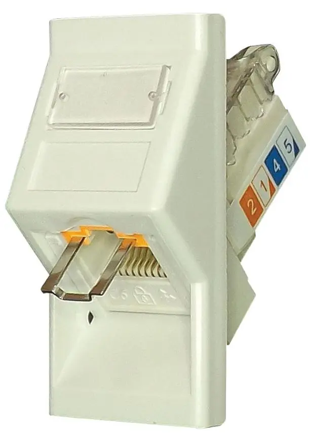 TUK LOKJAC Cat6 잠금형 각도 모듈, 25x50mm, 화이트