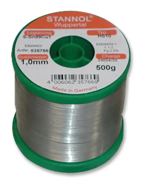 STANNOL Lead-Free Solder Wire, 1.0mm, 500g, 227°C