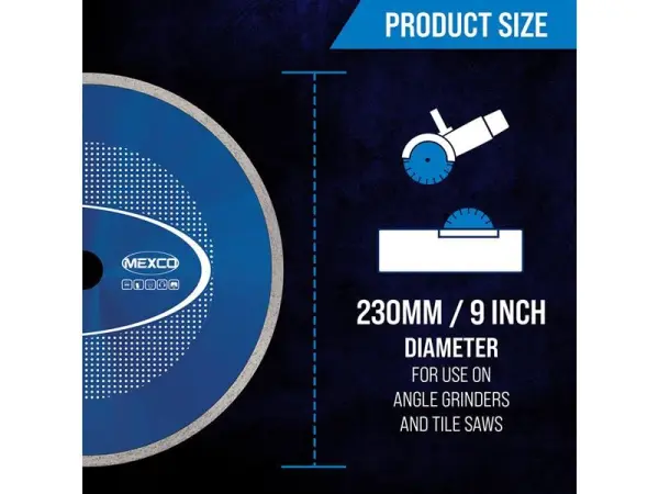 MEXCO X90 Grade Ceramic Materials Diamond Blade - 230 x 22mm