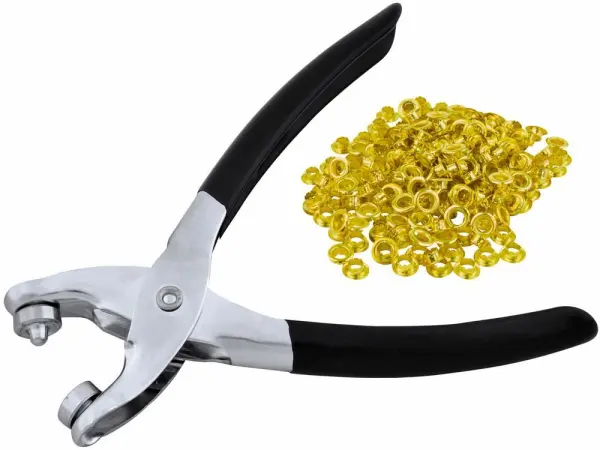 Raraion 180mm Eyelet Pliers Kit with 100 x 7mm Eyelets