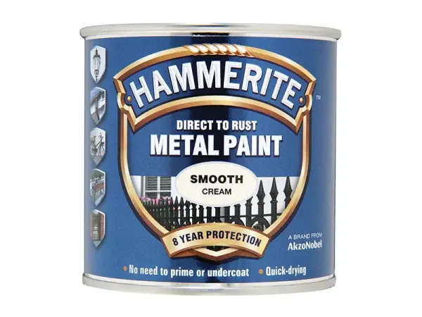 Hammerite Peinture Métal Finition Lisse Crème 250ml