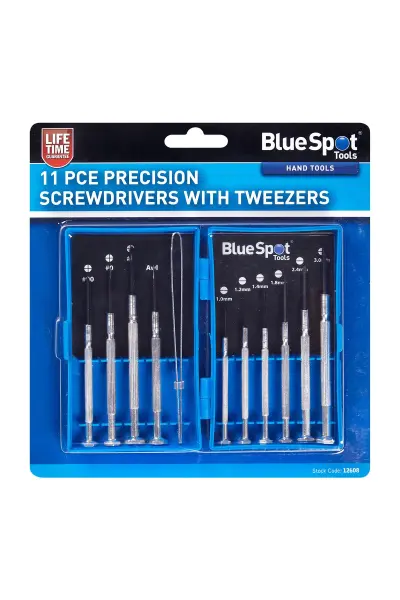 Blue Spot 11-Piece Precision Screwdriver Set with Tweezers