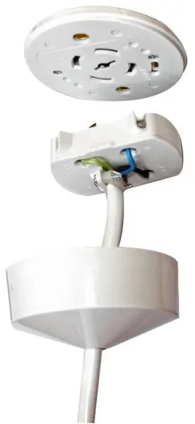 Rosace de plafond pré-câblée ETERNA, Blanc, 6A