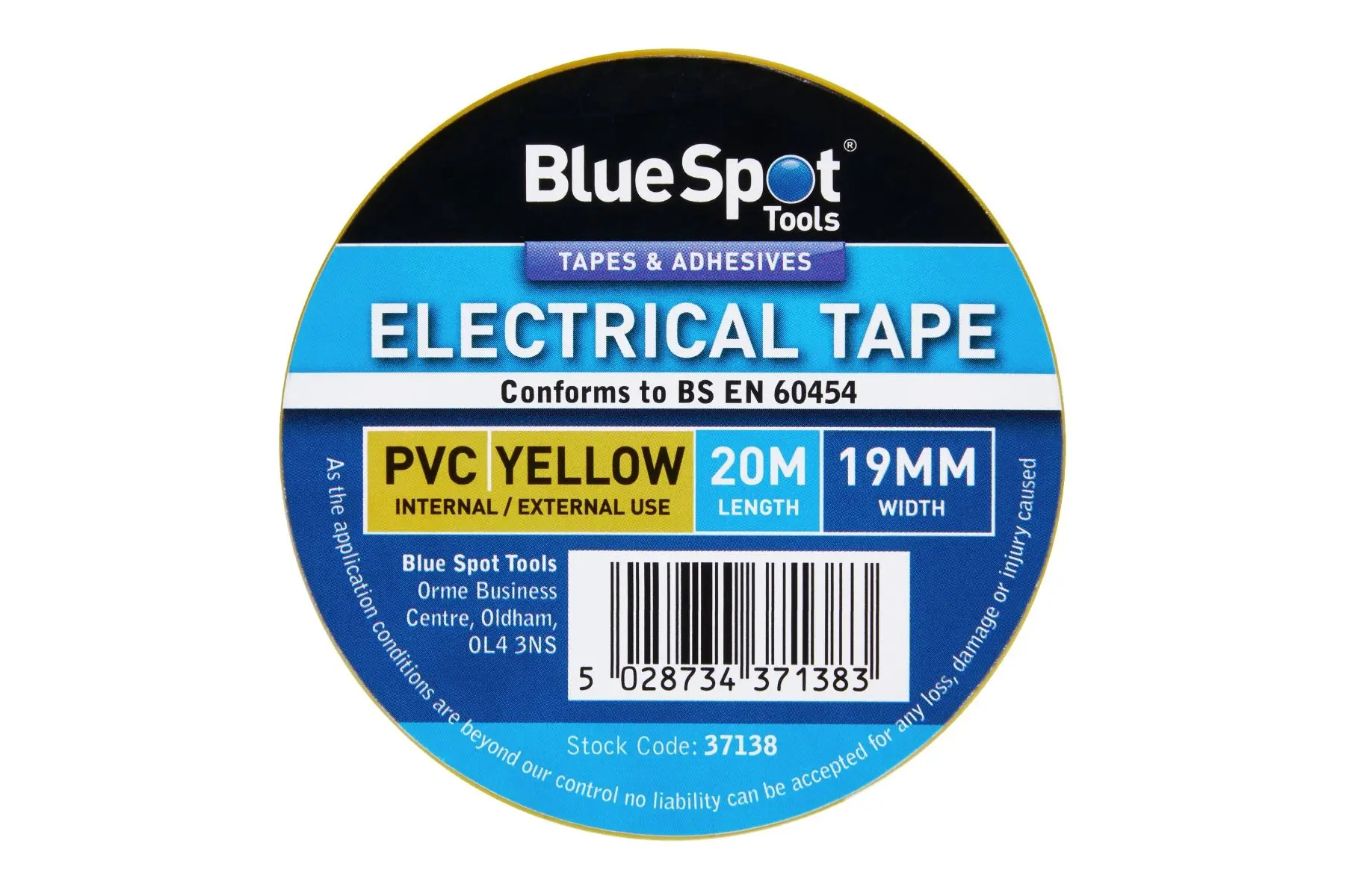 Blue Spot Tools - 20M Gelbes PVC-Isolierband